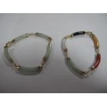 Two 14 K Stamped Oriental Bracelets.