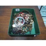 "9ct Sil" and Other Rings, imitation pearls, beads, bracelet suspending two coins, etc.