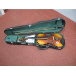 A XX Century Violin, two piece back, internal label reading "Skylark' Brand, made in the Peoples