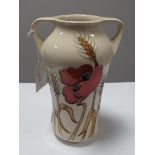 A Moorcroft First Quality Harvest Poppy Twin Handled Vase, by Emma Bossons, shape 375/5, 18.5cm