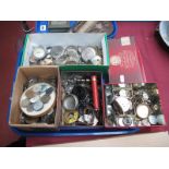 A Quantity of Pocket Watch and Wristwatch Parts, cases, watch faces, enamel faces, springs, etc:-