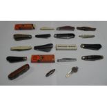 Penknives, to include William Rodgers, John Watts Taylors Eye Witness, silver bladed mother of pearl