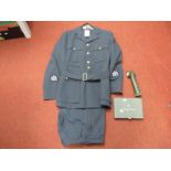 R.A.F Warrant Officers Uniform, by Edgar and Sons, Military box and torch. (3)