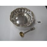 A Hallmarked Silver Dish, bearing feature hallmarks; together with a hallmarked silver spoon. (2)