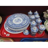 Eight Spode Blue Room Collection Spice Towers, cake plate and six others:- One Tray