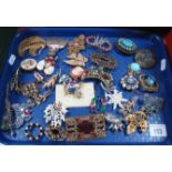 A Collection of Assorted Costume Brooches:- One Tray