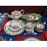 XIX Century Mason's Teapot and Cover, Ashworth dinner and teaware:- One Tray