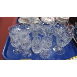 A Swarovski Candle Holder, Jenkins sundaes, Richardson goblet, fluted wines, other glassware:- One