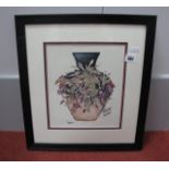 A Moorcroft Nicola Slaney Original Watercolour of 'Fuchsia', 25.5 x 22cm, signed and dated
