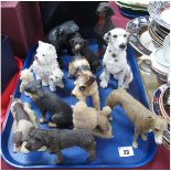 Pottery Pug, Border Fine Arts, Leonardo and other Model Dogs:- One Tray