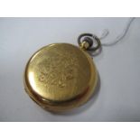 An 18ct Gold Cased Hunter Pocketwatch, the white dial with black Roman numerals and seconds
