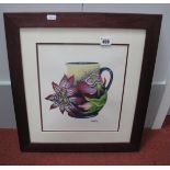 A Moorcroft Philip Gibson Original Tubelined Watercolour Foliate Study for Moorcroft Jug, 29.5 x