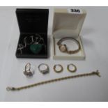 Costume Jewellery, to include necklaces, pendants, earrings, cocktail watch, rings etc, '925'