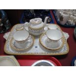 Adderley's 'Silhouette Tea for Two Set, on matching tray:- Nine Pieces.