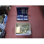 Stainless Steel Cutlery In Canteen, chess pieces, miniature clocks, brass horse and carriage, etc.