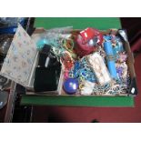 Assorted Bead Necklaces, jewellery box, wristwatch, imitation pearls, etc:- One Box