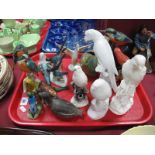 Hollohaza, Penrith, Bavaria, Mach and Other Bird Figures:- One Tray
