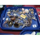 A Mixed Lot of Assorted Costume Brooches, including cameo style, etc:- One Tray