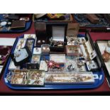 A Mixed Lot of Assorted Costume Jewellery, including brooches, earrings, bracelets, etc:- One Tray