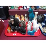 Winstanley, Doulton, Leonardo and Other (Mainly) Pottery Cats:- One Tray