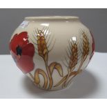 A Moorcroft First Quality Harvest Poppy Vase, by Emma Bossons, shape 402/4, 10.5cm high.