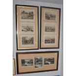 Charles Whymper Hunting Scenes, six sepia engravings, with graphite signatures to the margins,