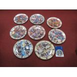 Eight Royal Doulton Millennium Plates - Eleventh Century; Twelfth Century; Thirteenth Century;