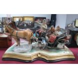 Capo di Monte - The Carriage Figure By Bruno Merli, on shaped base, 65cm wide (damages).