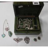 A Collection of Assorted Charm Pendants, bee brooch, stamped "925", hallmarked silver brooch of