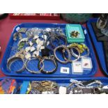 Modern Costume Brooches, bangles, earrings, etc:- One Tray