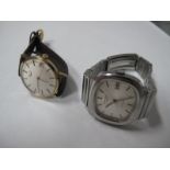 A Longines Automatic Stainless Steel Gent's Wristwatch, another plated. (2)