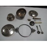 A Pair of Hallmarked Silver Lids, together with a hallmakrked silver twin handled rim bowl, a lid (