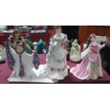 Royal Worcester China Figurines, 'A Royal Anniversary' CW317 and Wedgwood 'Anne Boleyn' CW348,