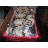 A Pair of XIX Century Ashworth Tureens and Covers, various odd tureen covers and stands etc:- One