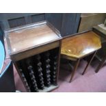 A Mahogany Wine Cabinet and Hall Table, with canted corners.