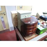 A Turquoise Glass Jug, swan ashtray etc:- One Box, plus three storage chests.