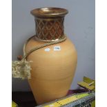 A Terracotta Painted Floor Vase, 61cm High.