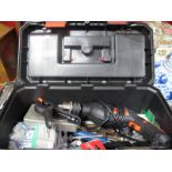 Tools - Drill driver, tool kit, Wolf Sapphire case with circular saw blades, Westfalia tool chest