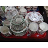 Minton 'Haddon Hall' and Royal Albert Petit Point China Teaware:- One Tray