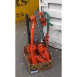A Flymo 2500 Strimmer, two Flymo hedge trimmers and a Qualcast strimmer. (4) (untested sold for