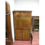 A XIX Century Continental Secretaire Bureau, in walnut, with upper drawer, fall front revealing