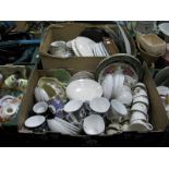 Mason's and Other Teaware, china commemorative beakers, Sylvac pebble vases etc:- Two Boxes