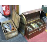 Two Wooden Tool Boxes and Contents.