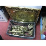 Brass Cannons, bells, match holder, etc:- One Box - plus firescreen