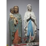 Two Fibre Glass Religious Figure, 120cm high.