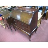 A XX Century Mahogany Bureau, top with a moulded edge, fall front fitted interior, two short drawers