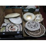 Mason's 'Vista' Charger, 'Bow Bells' tureen and cover, modern plates in various designs:- Two Boxes