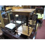 An Early XX Century Oak Occasional Table, with barley twist supports; together with an early XX