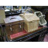 A Leather Carry Case, and wicker baskets.