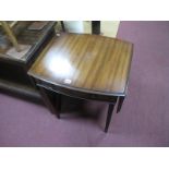 A Reproduction Mahogany Pembroke Table, with drop leaves, single drawer, dummy drawer to rear, on